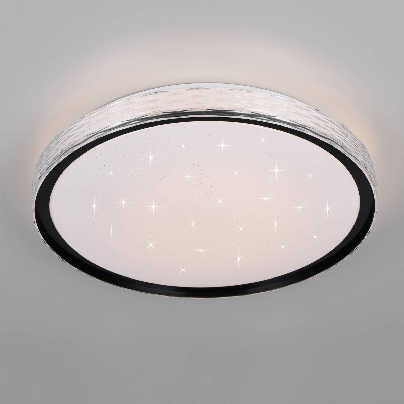 Reality Leuchten LED Deckenlampe Varda, dimmbar, schwarz, für Schlafzimmer, Metall, Modern, LED Deckenleuchte