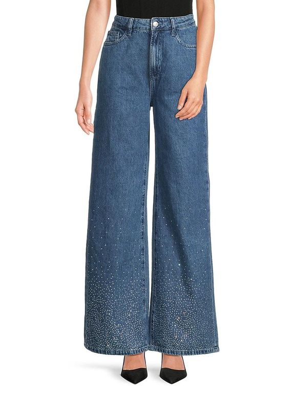 Embellished Wide-Leg Jeans - Blue - Joe's Jeans Jeans