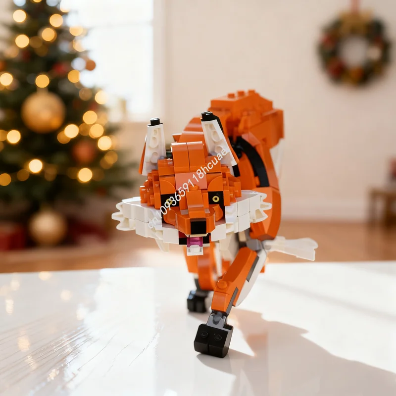 486 stücke MOC Red Fox Creator 3 1ed Modell Bausteine Architektur DIY Kreative Weihnachten Geschenke Idee Spielzeug Bildung Ziegel kinder Image