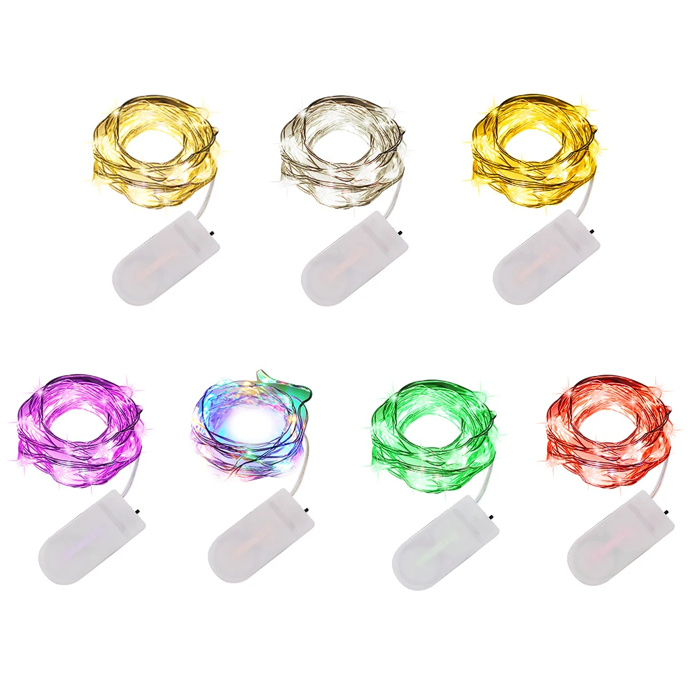 1m 2m 4m LED String Licht Wasserdichte Led Kupfer Draht Lichterkette Batterie Betrieben DIY Hochzeit Party weihnachten Dekoration Girlande