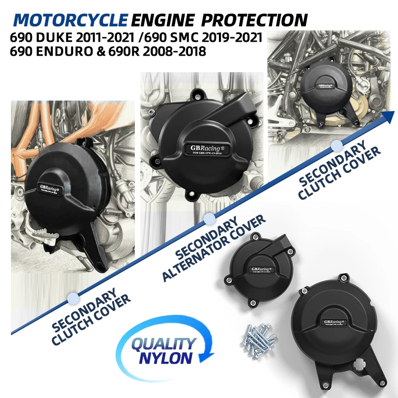 Für 690Duke 2011-2021 690 SMC 2019-2021 690R 690 Enduro 2008-2018 Motorrad-Motorabdeckung Kupplungsdeckel Schutz Zubehör Image