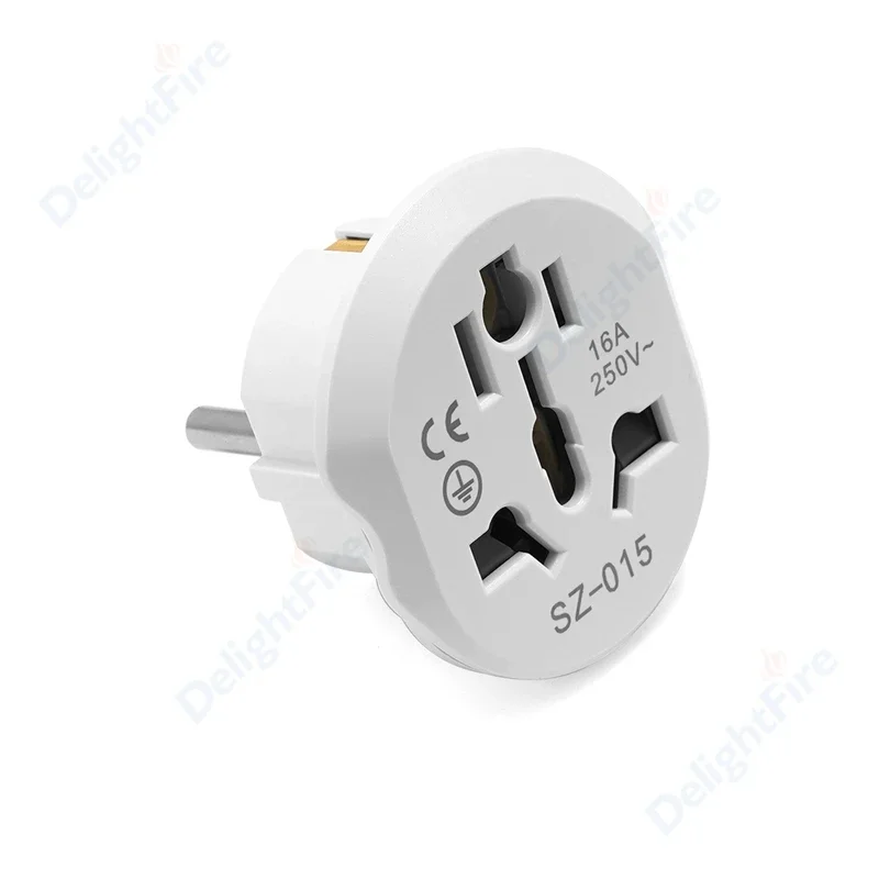 EU Stecker Adapter Universal 16A EU Konverter 2 Runde Pin Buchse AU UK CN US Zu EU Steckdose AC 250 V Reise Adapter Hohe Qualität Image