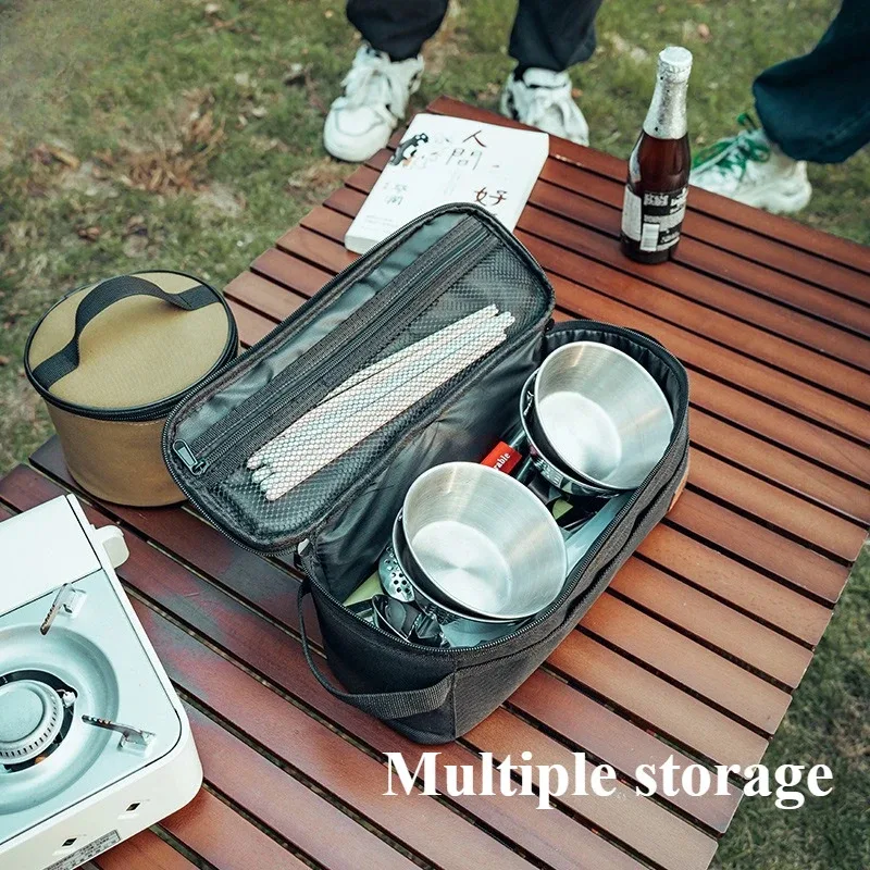 Outdoor Camping Kochgeschirr Tragbares Set Camping, Outdoor Picknick, Besteck Aufbewahrungstasche Selbstfahrende Tour Pflege- und Make-up-Tasche Image