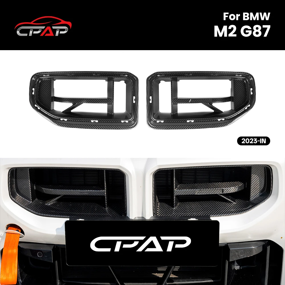 Real Dry Carbon Fiber Front Grills Ersatz Front Stoßstange Nierenhaube Kühler Gitter Für BMW M2 Serie G87 CS Stil 2023-IN Image