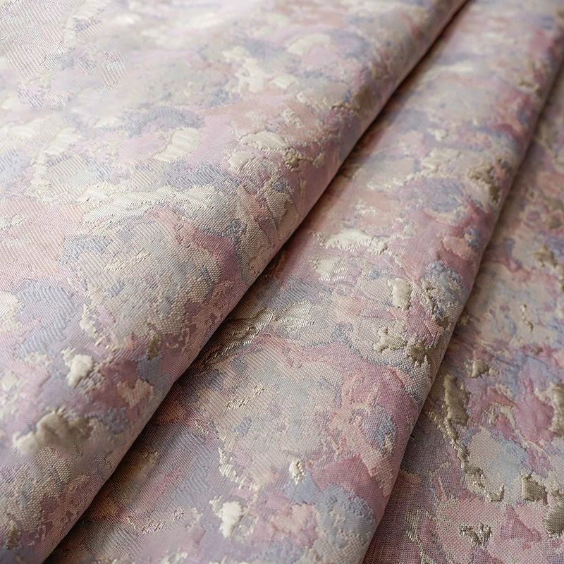 Roségold lila Blume geprägt Jacquard Garn gefärbten Stoff für Kleid Vorhänge Schuhe DIY machen 45cm x 150cm
