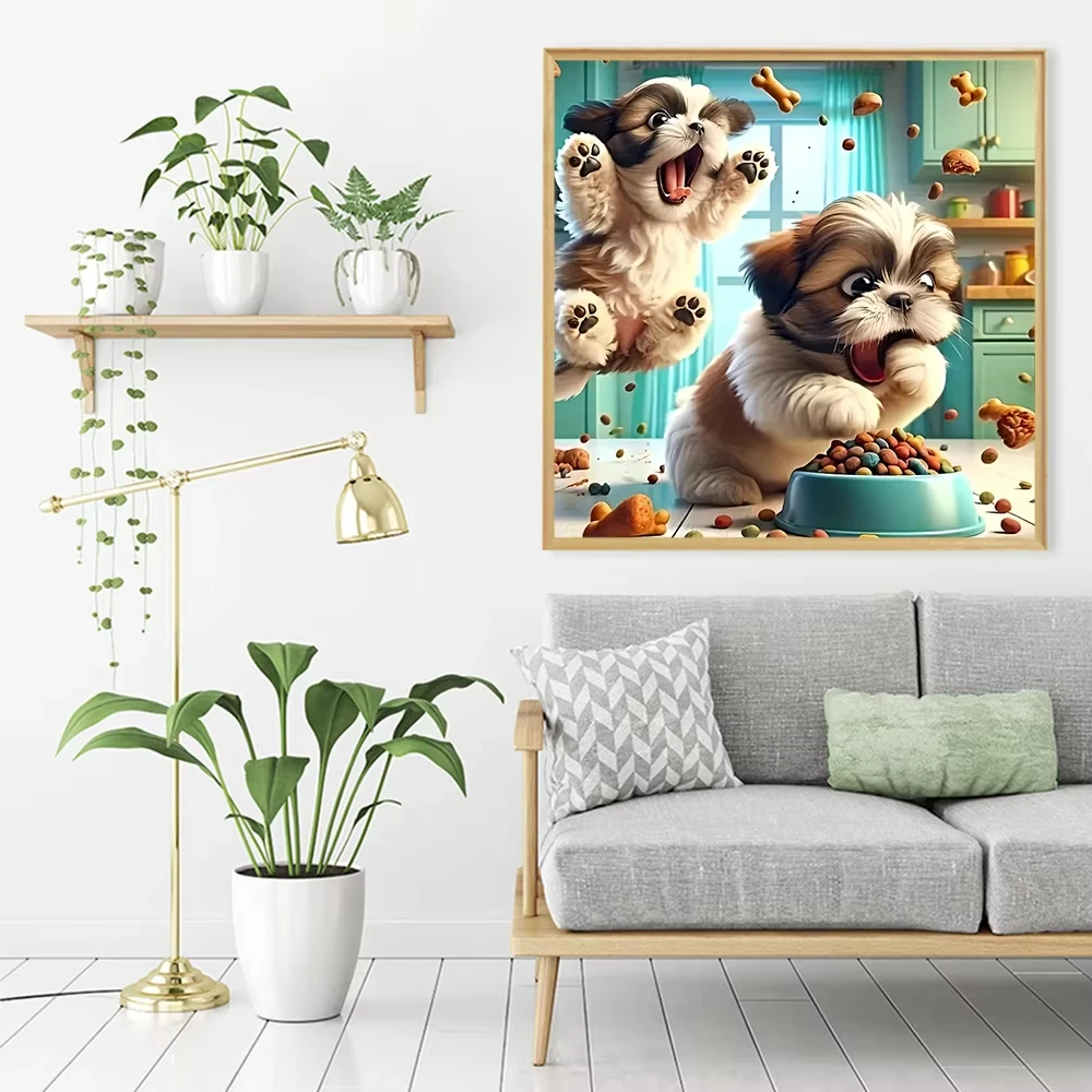 DIY digitales Ölgemälde Mosaik Hund Tier neues handgemachtes Geschenk Image