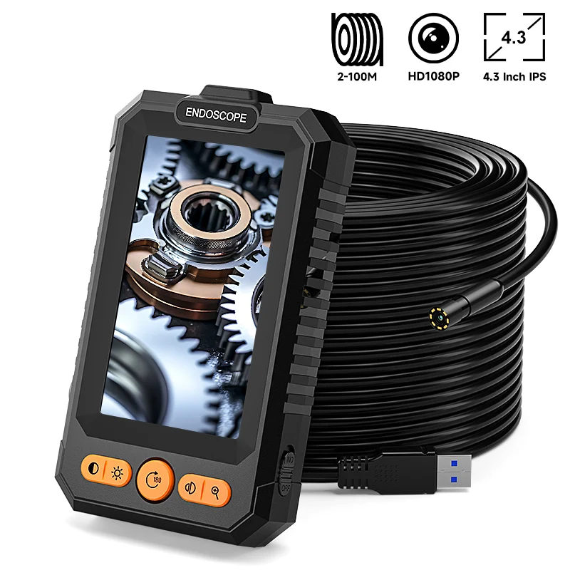 Industrielle Endoskopkamera 2–100 m Kabel 1080P HD mit abnehmbarer 8-mm-Sonde und IP67 wasserdicht für die Inspektion von Rohrkanälen und Bohrungen Image