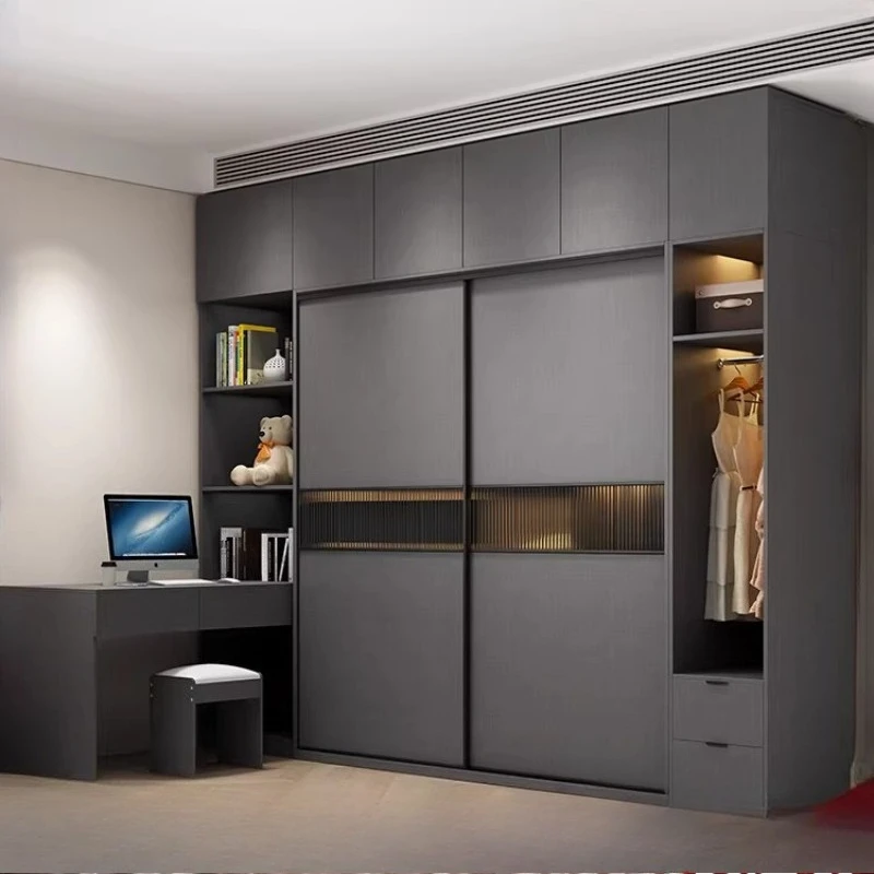 Kleiderschrank, grau, Kleiderschrank, Ecke, moderner Organizer, Aufbewahrung, Schiebetür, Kleiderschrank, offene Tröster, Wohnzimmer, Schlafzimmer, Möbel