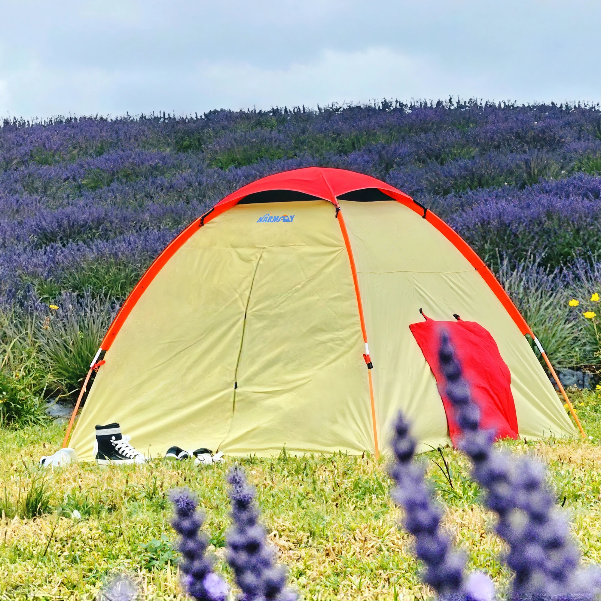 Kinder-Spielzelt im Freien, einfache Montage, keine Werkzeuge erforderlich, Pop-up-Überdachungszelt für Hinterhof-Camping mit Netzfenster und Tür Image