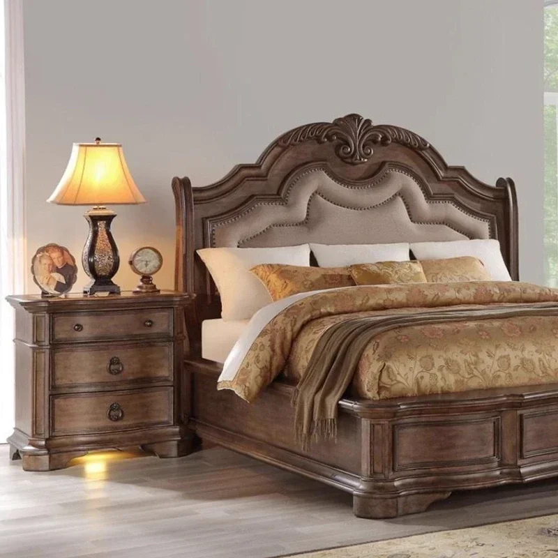 180 x 200 cm, europäische Luxus-Komplettschlafzimmermöbel, komplettes Ehe-Schlafzimmer, amerikanisches Landhaus-Massivholzbett, Schlafzimmer-Doppelbett