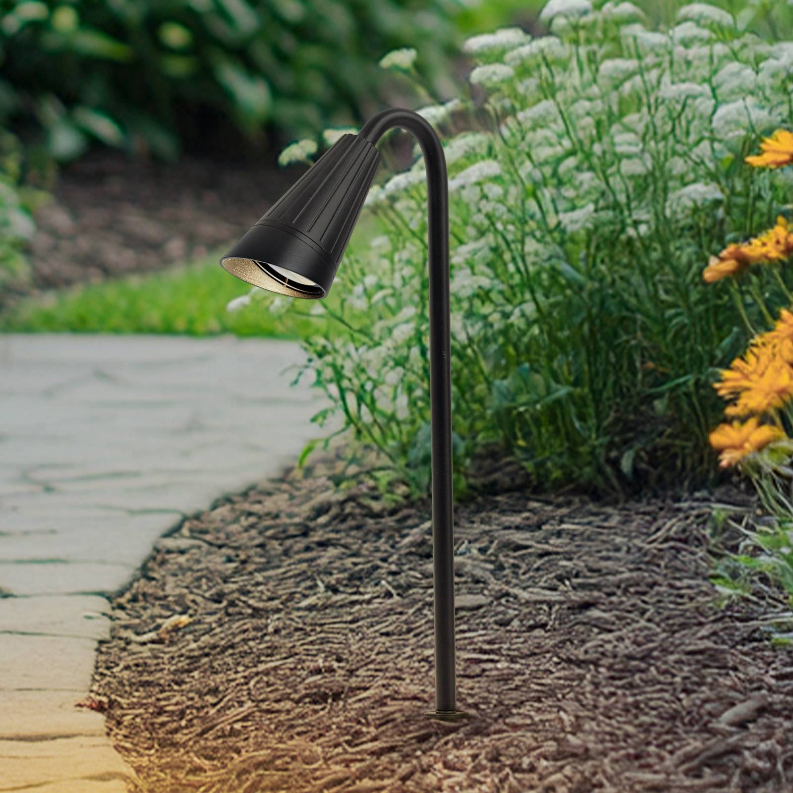 Lindby ground spike light Sorvete, black, metal, height 62cm Sorvete Lindby, dimmable, Black, Aluminium, Modern, Ceiling Light Outdoor