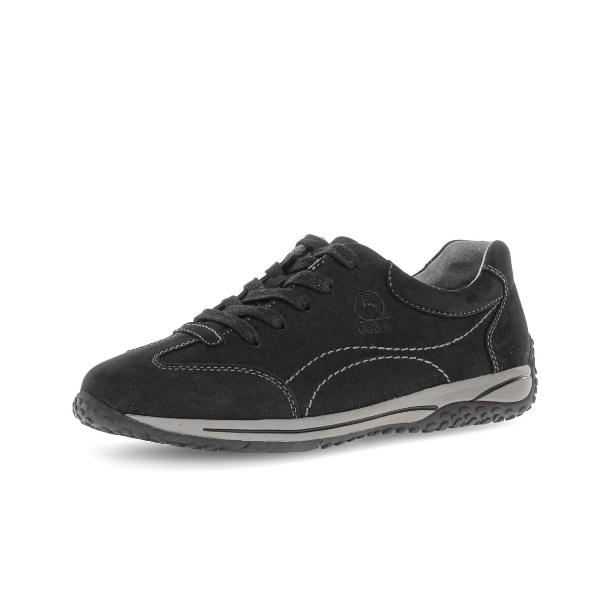 Sneaker GABOR "Sneaker low Rauleder", Damen, Gr. 44, schwarz, Schuhe Sneaker