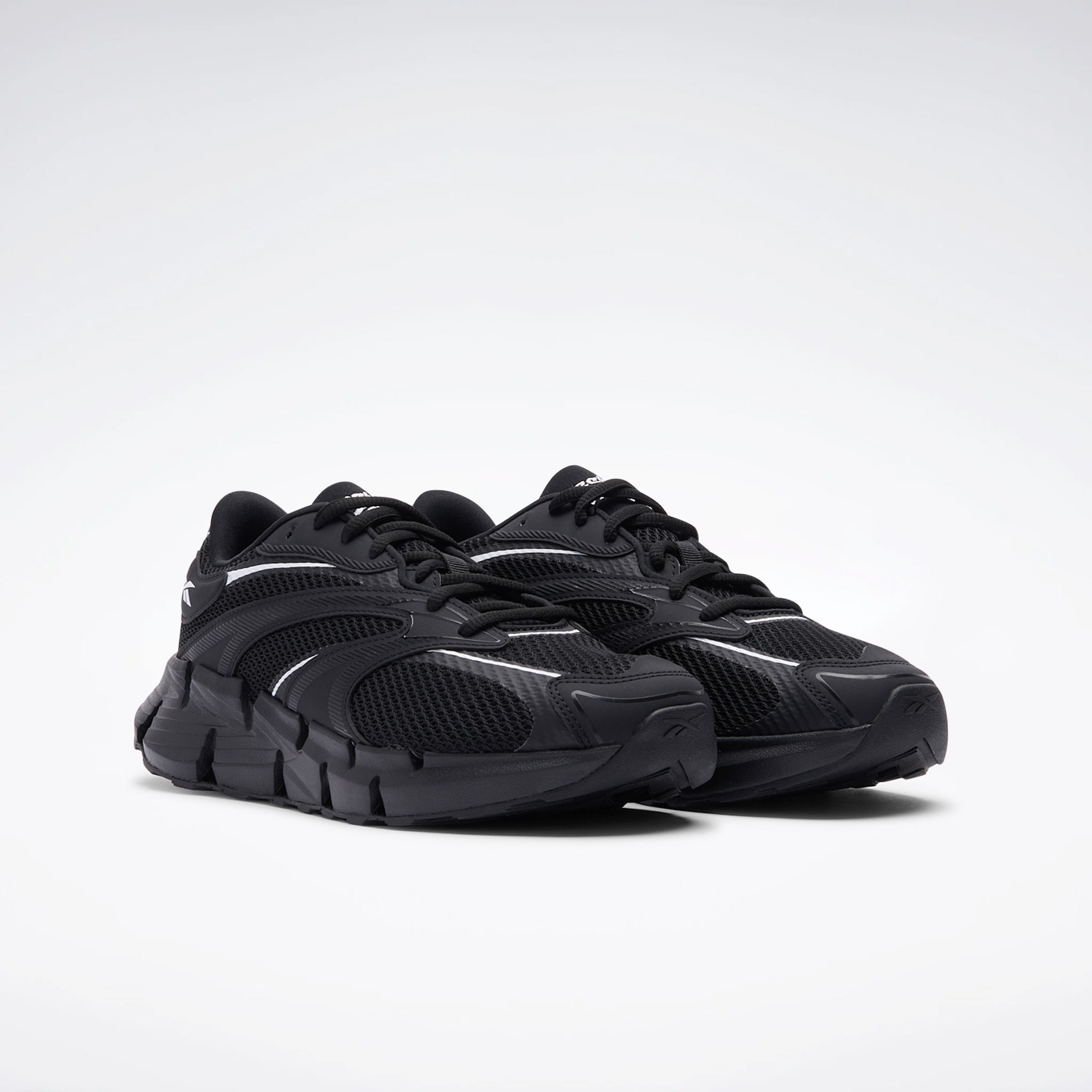 Laufschuh REEBOK "ZIG HYPNOTICA", Damen, Gr. 46, schwarz, schwarz, schwarz, Synthetik, Textil, Schuhe Laufschuh