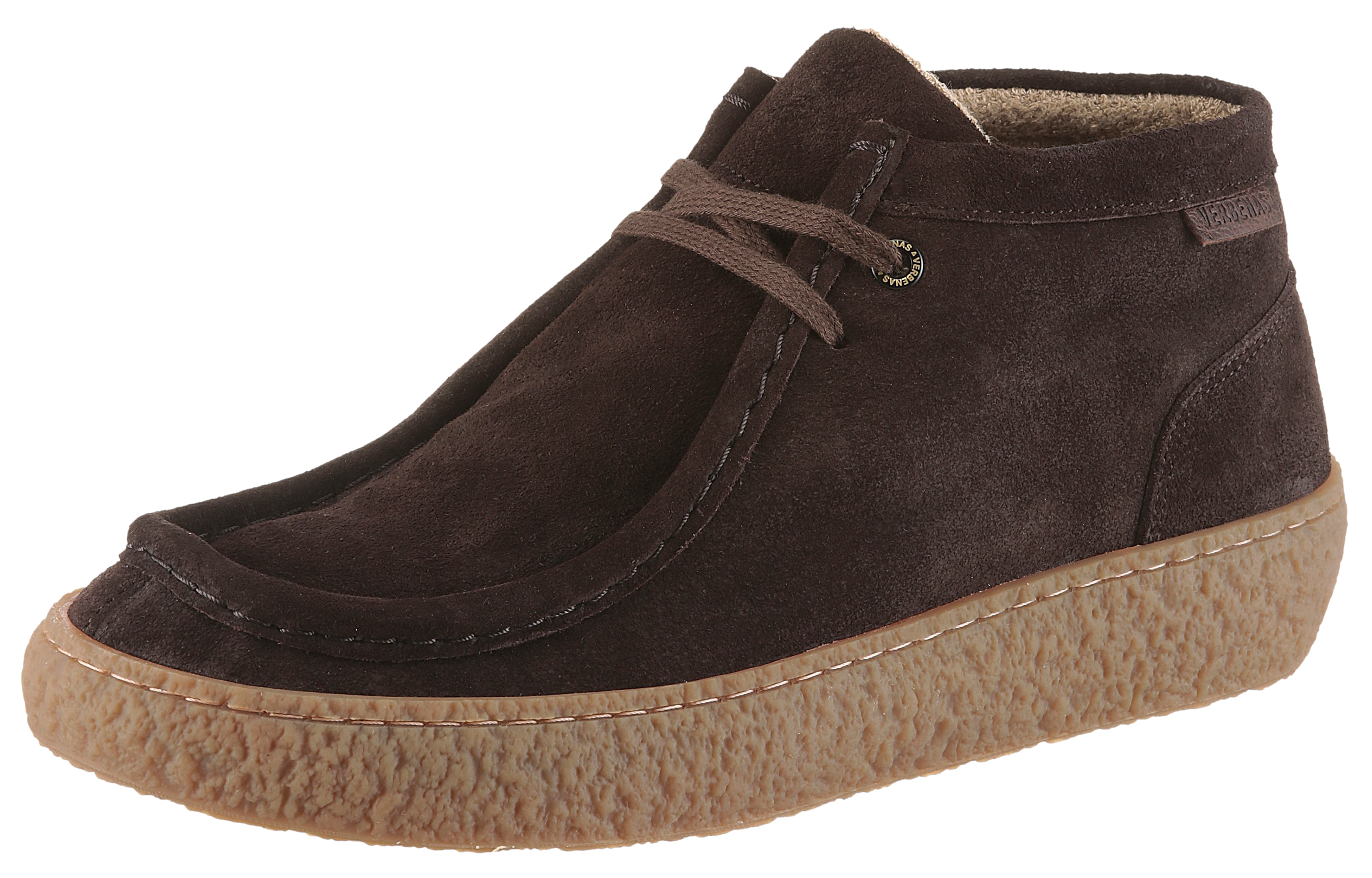 Schnürboots VERBENAS "Brandam", Herren, Gr. 44, dunkelbraun, Veloursleder, Schuhe Schnürboots, Stiefelette, Casual-Boots, Plateauboots