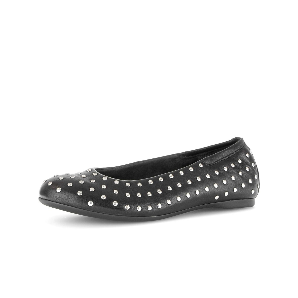 Ballerina GABOR "Eleganter Ballerina Glattleder", Damen, Gr. 37, schwarz, Schuhe Ballerina