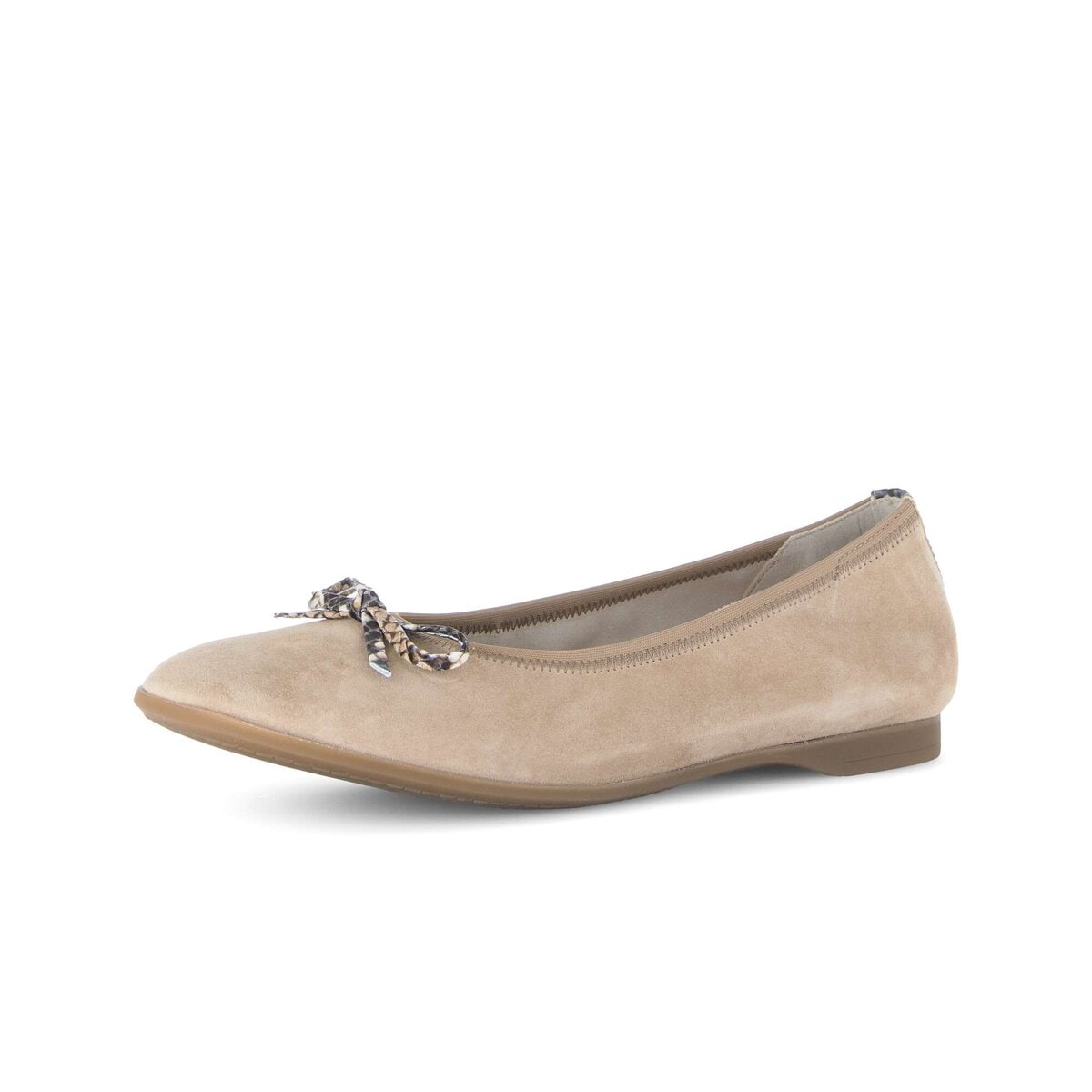 Ballerina GABOR "Eleganter Ballerina Rauleder", Damen, Gr. 36, beige, Schuhe Ballerina
