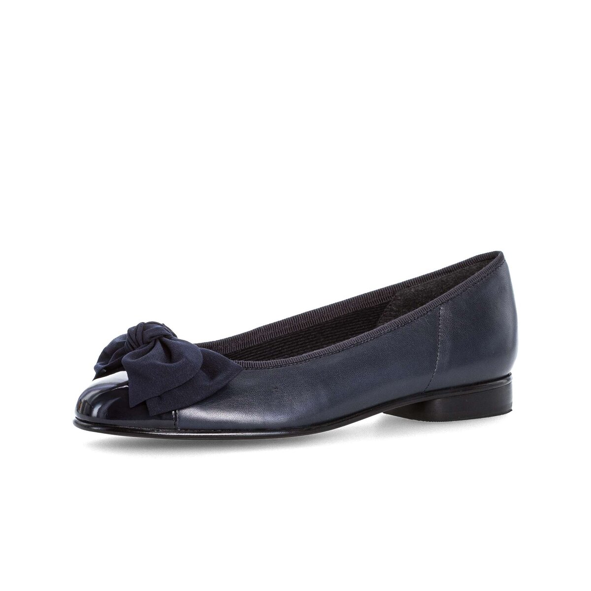 Ballerina GABOR "Eleganter Ballerina Glattleder", Damen, Gr. 38, blau, Schuhe Ballerina