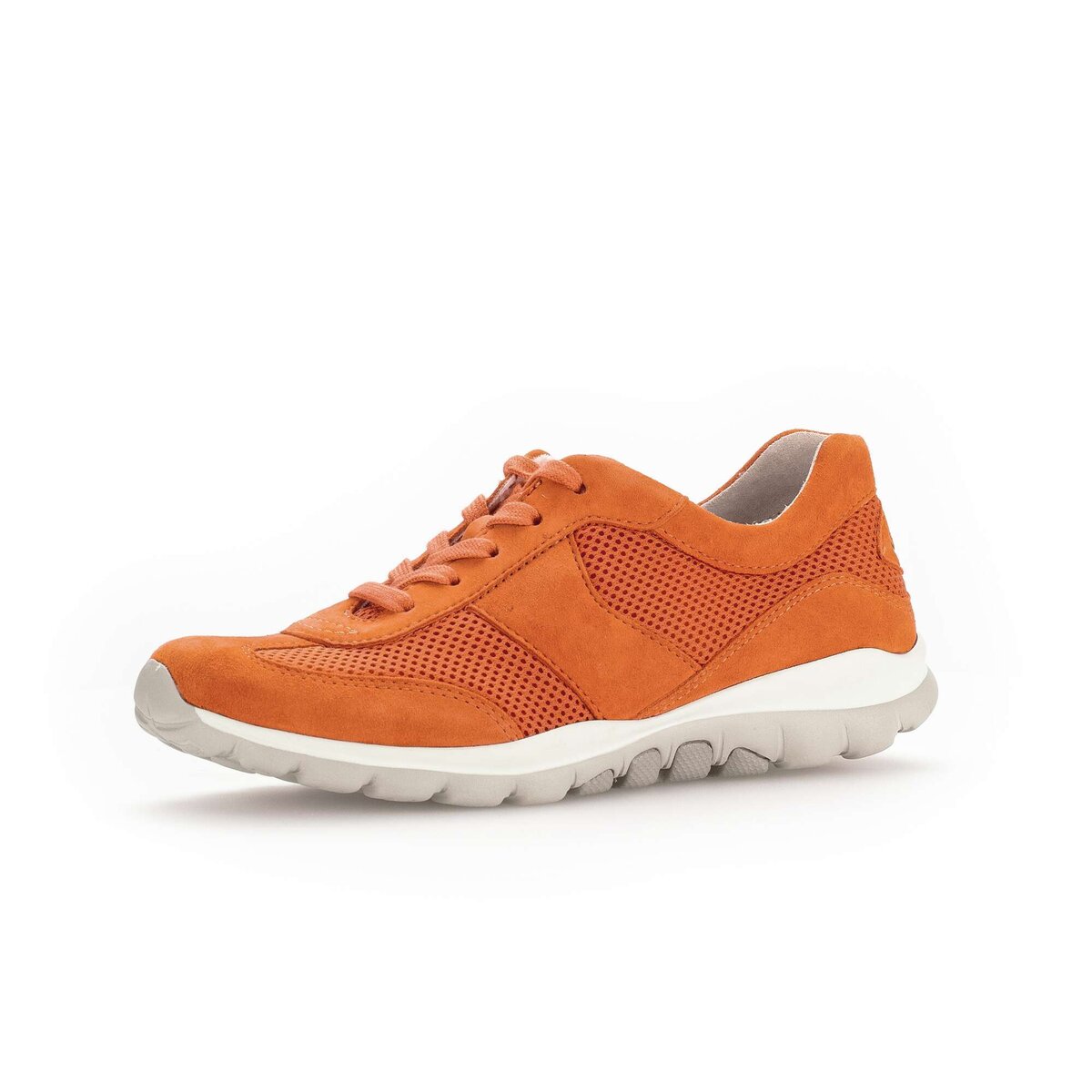 Sneaker GABOR "Sneaker low Lederimitat", Damen, Gr. 38,5, orange, Schuhe Sneaker