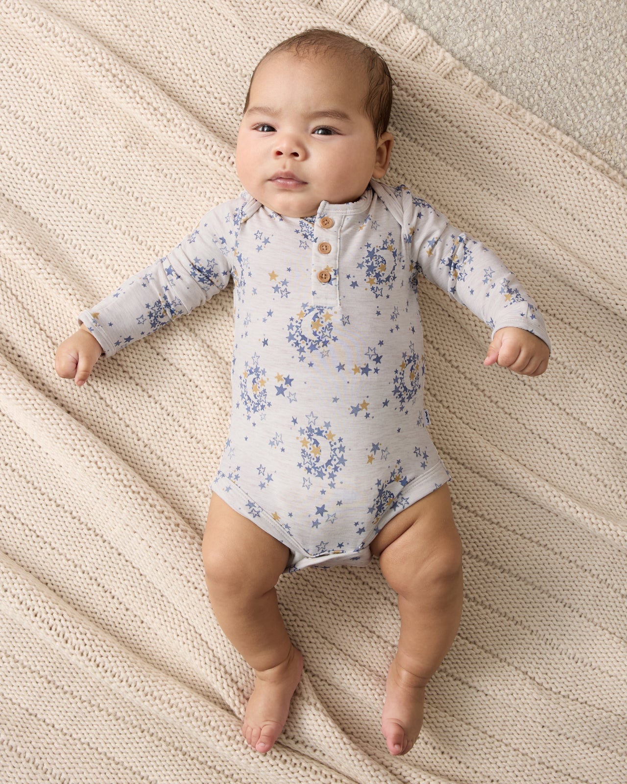 Lullaby Sky Henley Bodysuit - Newborn