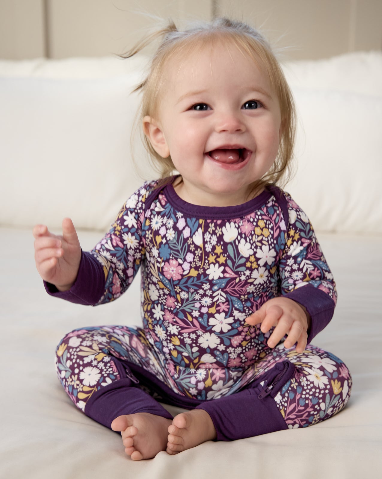 Midnight Petals Crescent Zippy - Newborn