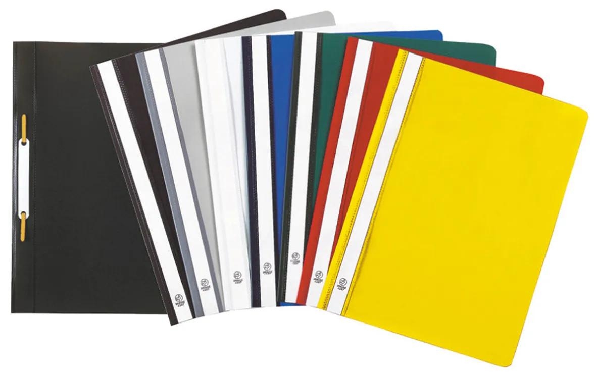 Exacompta 449225B 25x Schnellhefter mit Beschriftungsstreifen aus PP, für Format DIN A4, farbig sortiert - Farben sortiert Image