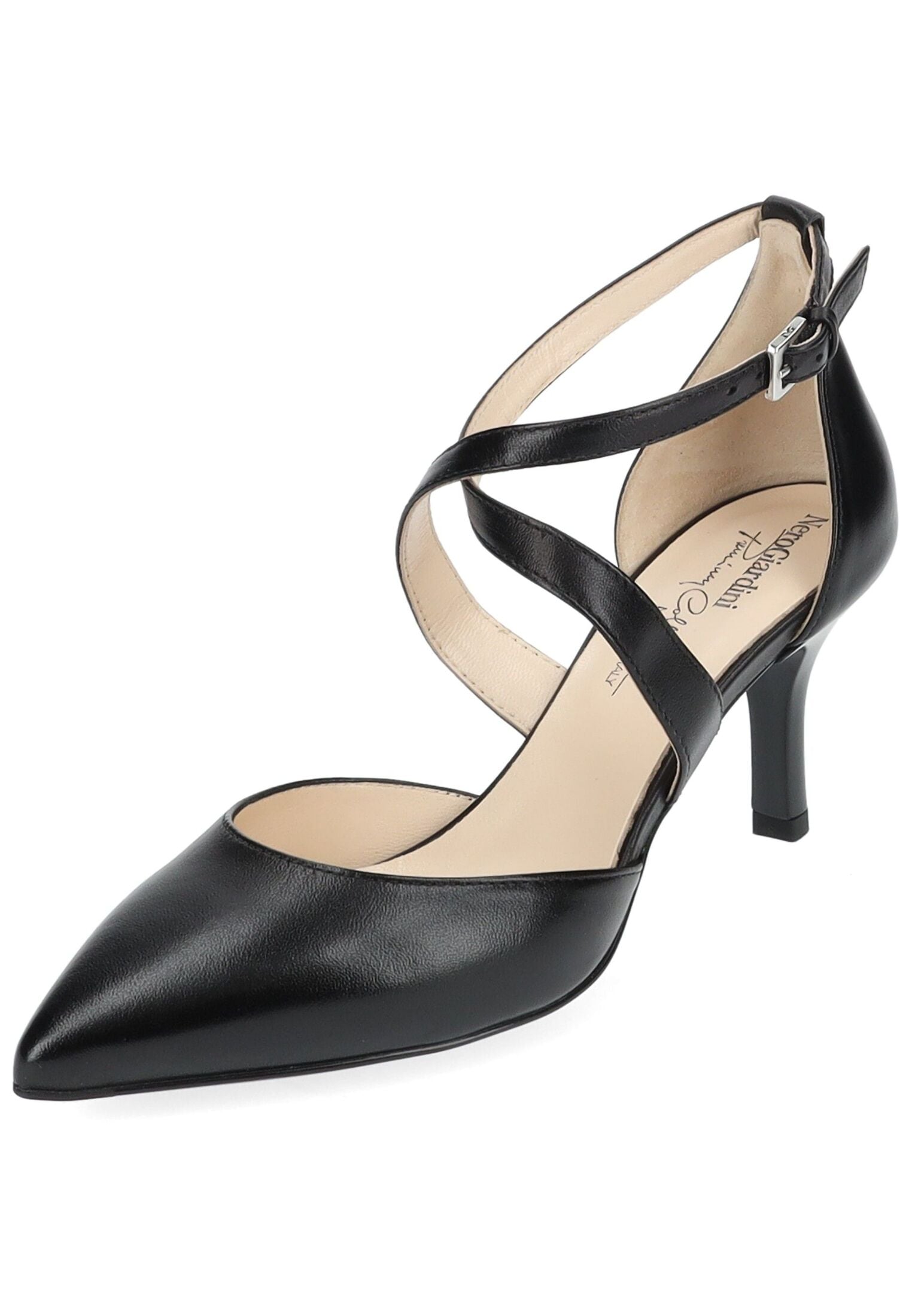 Pumps NERO GIARDINI "Nero Giardini Pumps Leder", Damen, Gr. 36,5, schwarz, Leder, Schuhe Pumps