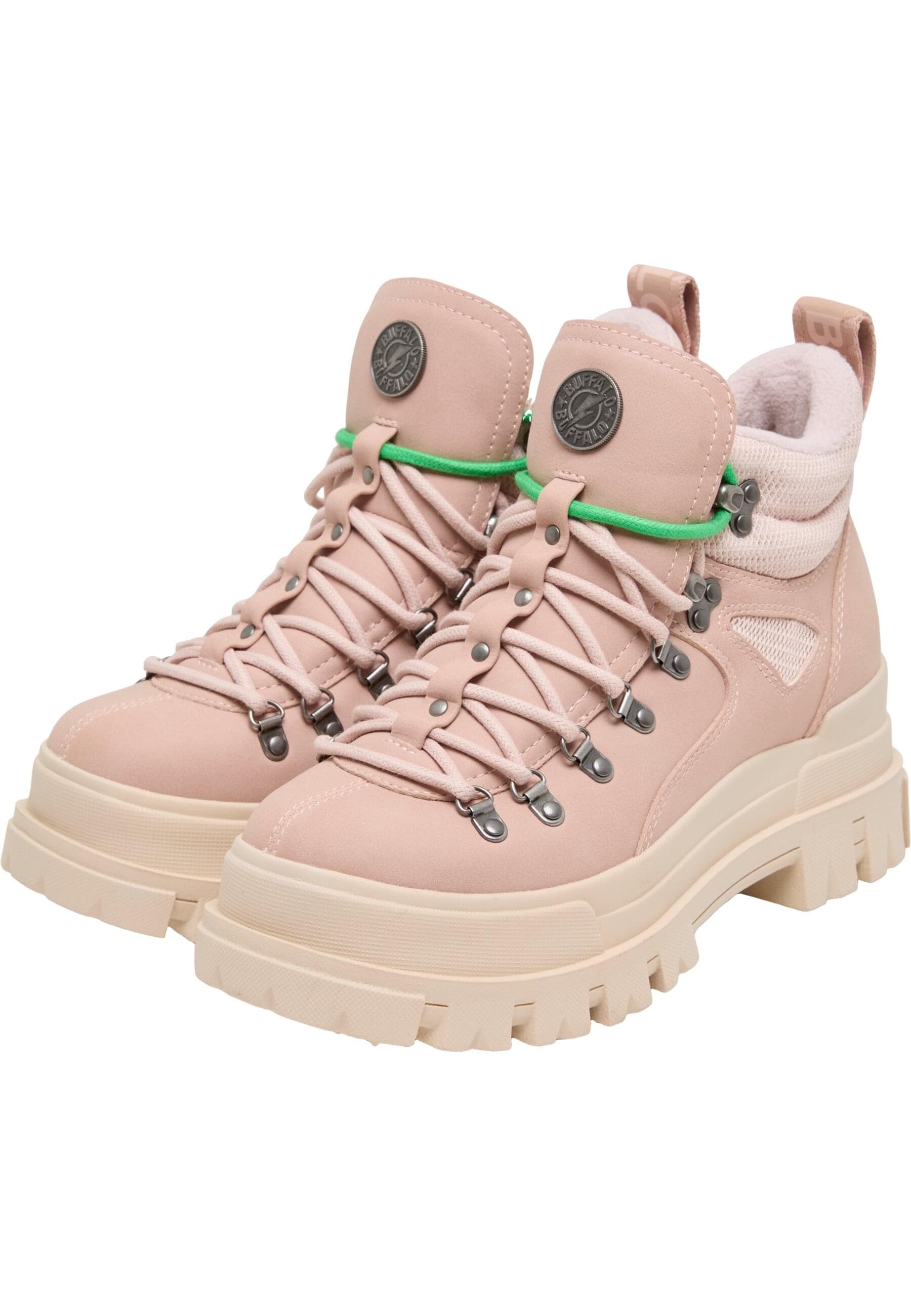 Stiefel BUFFALO "Buffalo ASPHA LACE UP HIKE - VEGAN NUBUCK/MESH", Damen, Gr. 40, rose, Polyurethan, unifarben, Schuhe Stiefel