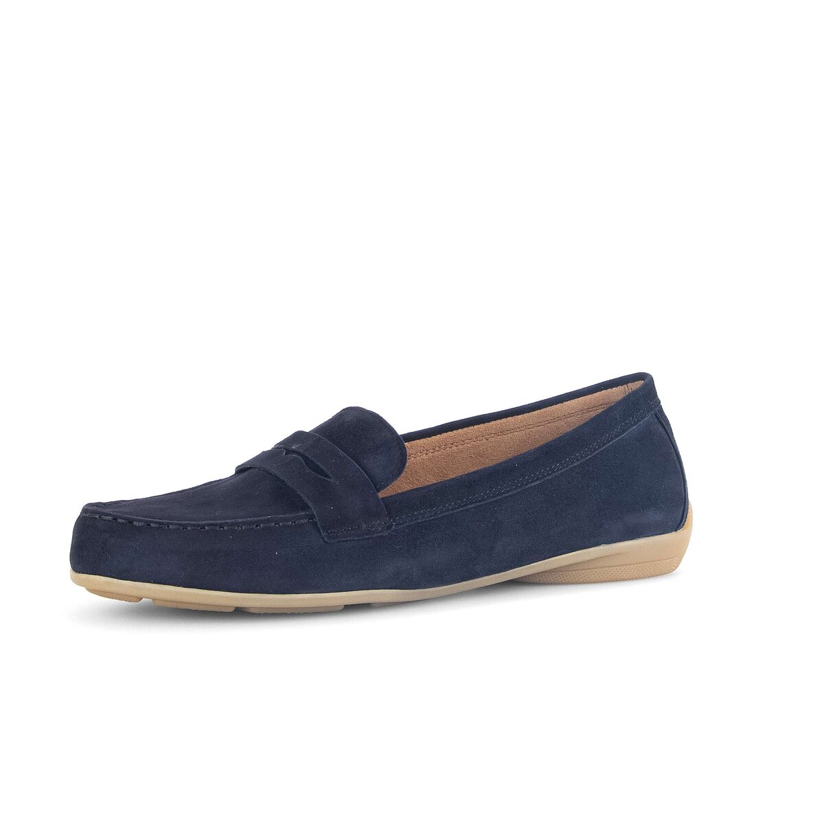 Mokassin GABOR "Mokassin Rauleder", Damen, Gr. 37, blau, Schuhe Mokassin