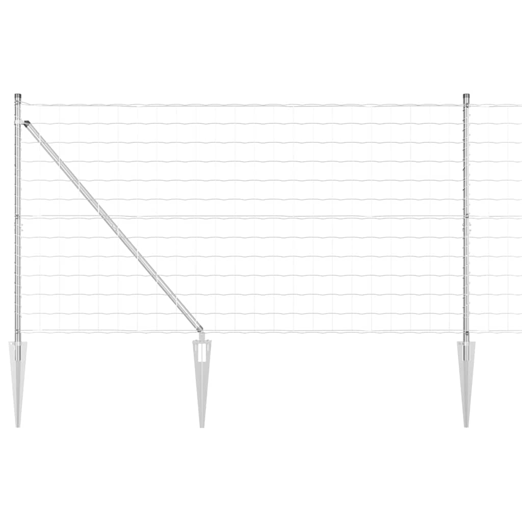 vidaXL Zaun mit Pfosten Silber 1,2 x 10 m Stahl Image