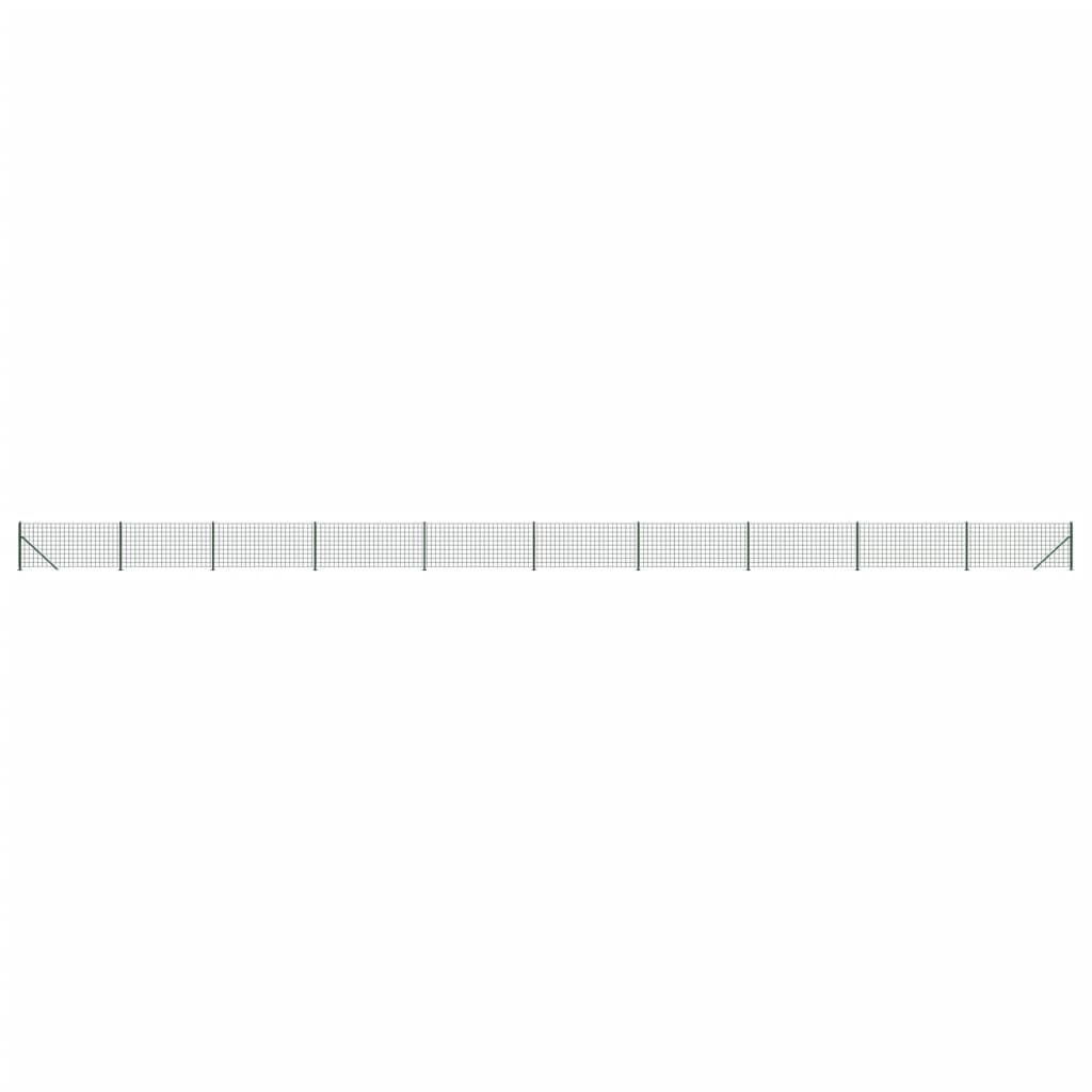 vidaXL Maschendrahtzaun mit Bodenflansch Grün 0,8x25 m Image