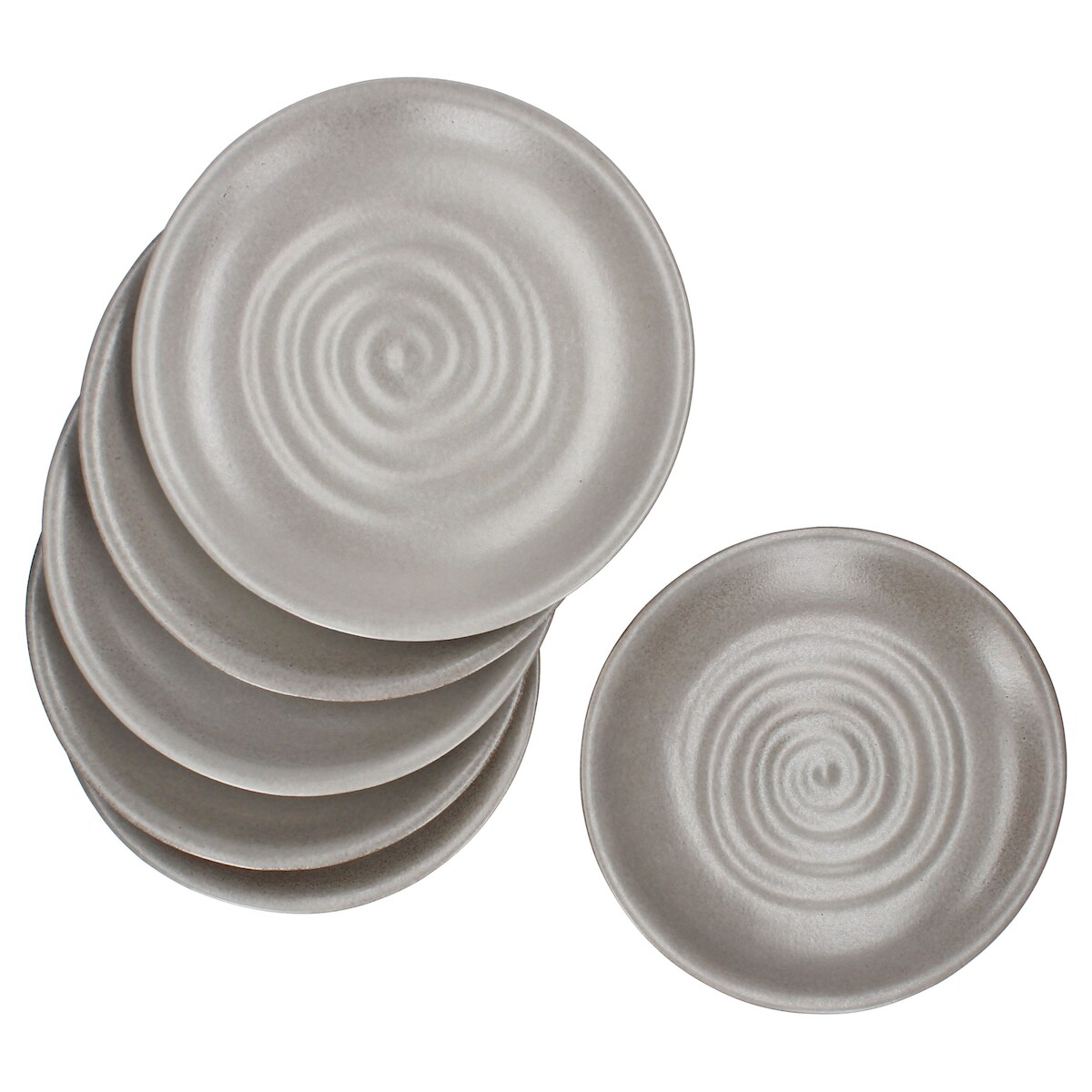CLAY GRAU 6er Set Speiseteller Ø27,5cm Steingut grau Essteller Platte groß Image