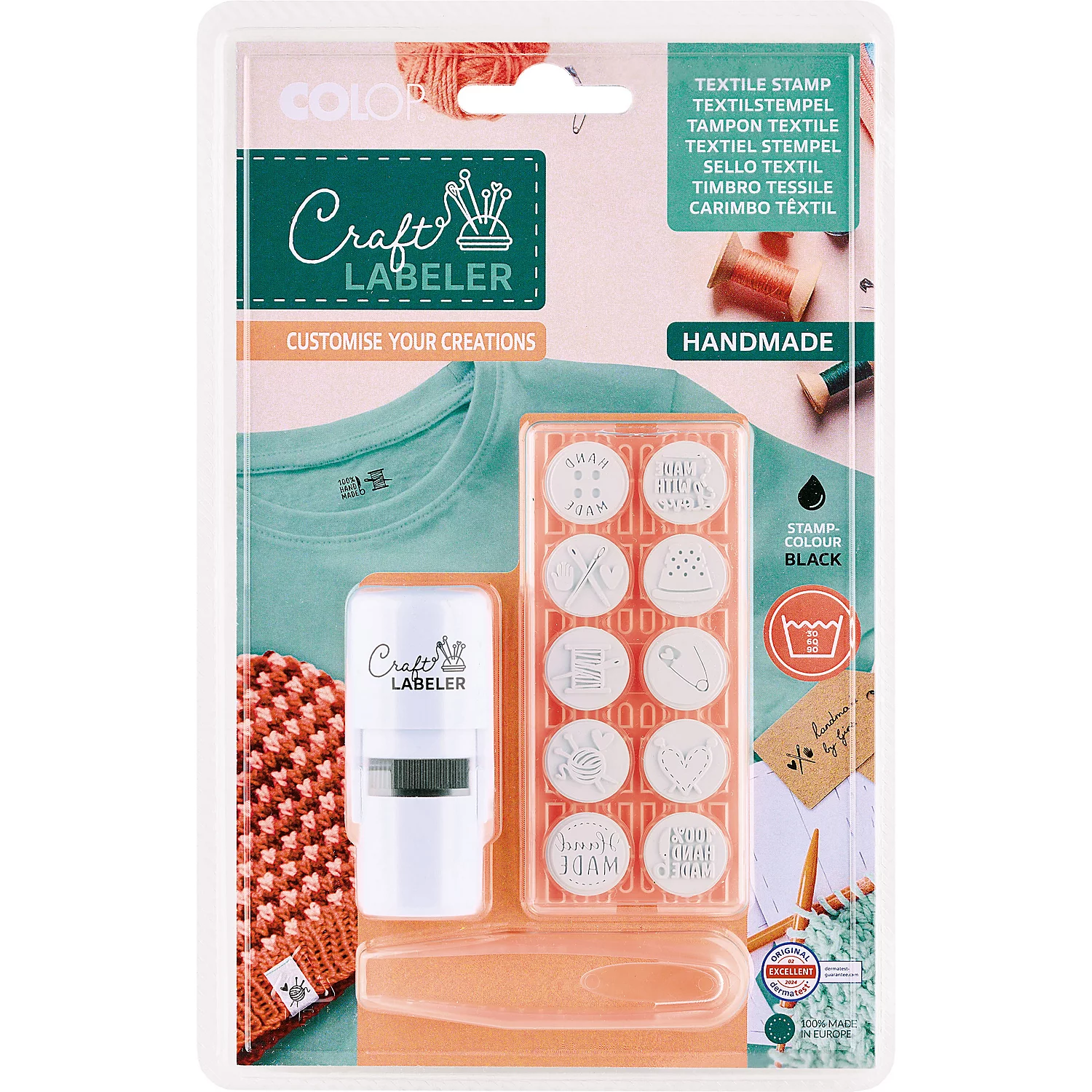 Craft Labeler Lot tampons textiles "handmade