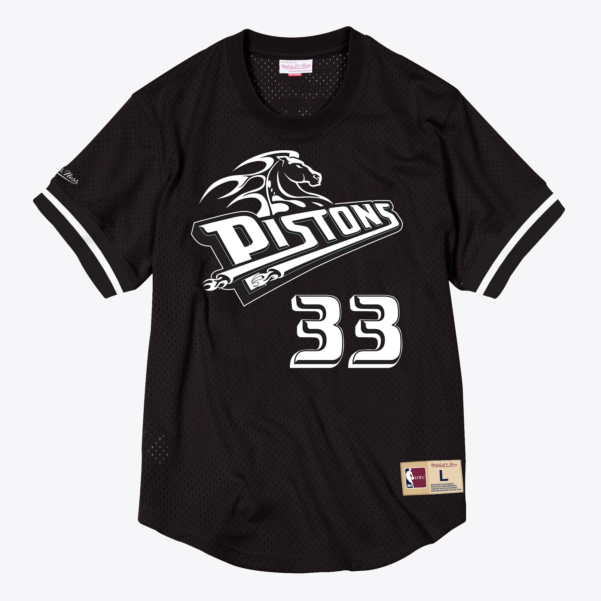 Detroit Pistons Mitchell & Ness Mesh-Rundhalsausschnitt (Name und Nummer) (Grant Hill) Image