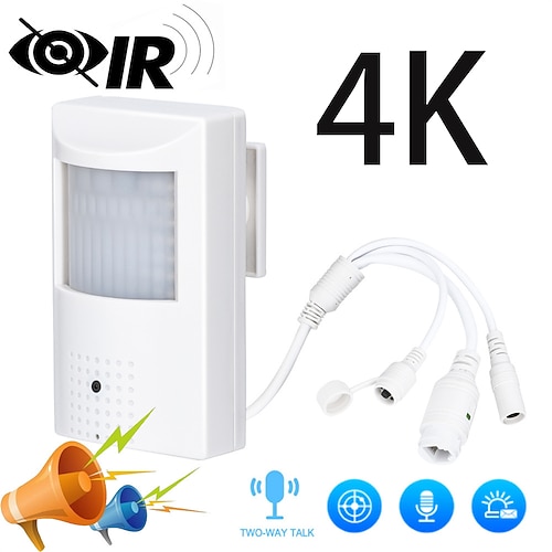 4K PIR IP-Kamera, 8MP HD Mini-Innenkamera mit PoE-LED, kabelgebunden, Infrarot-Nachtsicht, CCTV-Überwachungskamera Image