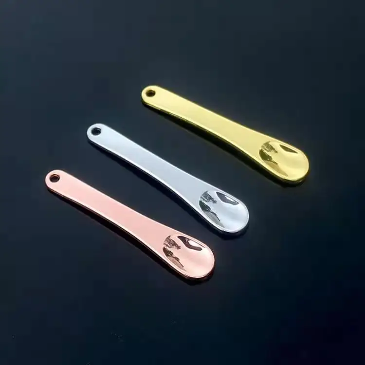 Edelstahl Metall Kosmetik löffel Spatel Make-up Augen creme Löffel Beauty Scoop Mini Kosmetik Spatel