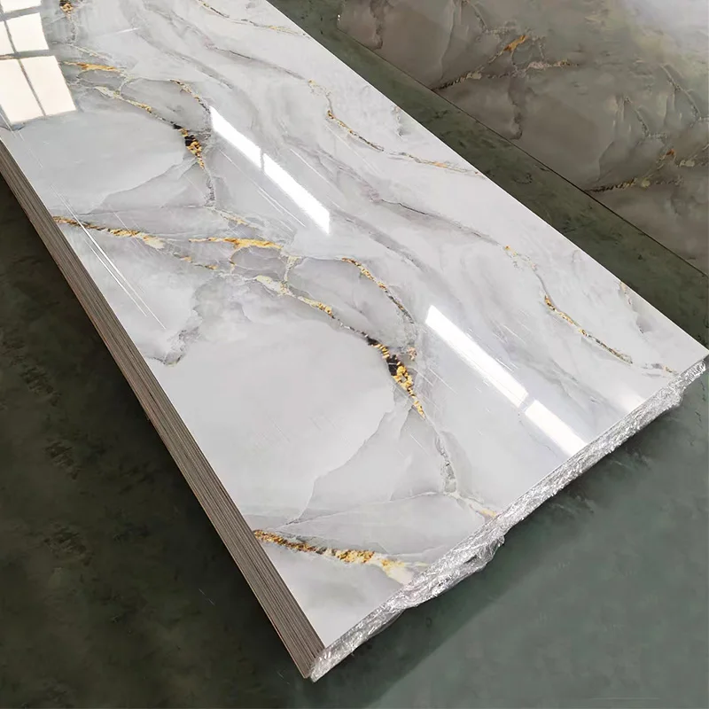 Kunden spezifische stabilisierte Innendekoration PVC-Wand platte UV-Marmorplatte für Deckenplatten Küche Wohnzimmer
