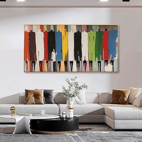 Handgefertigt Ölgemälde Handgemalte Horizontal Abstrakt Menschen Modern Ohne Innenrahmen (ohne Rahmen) Image