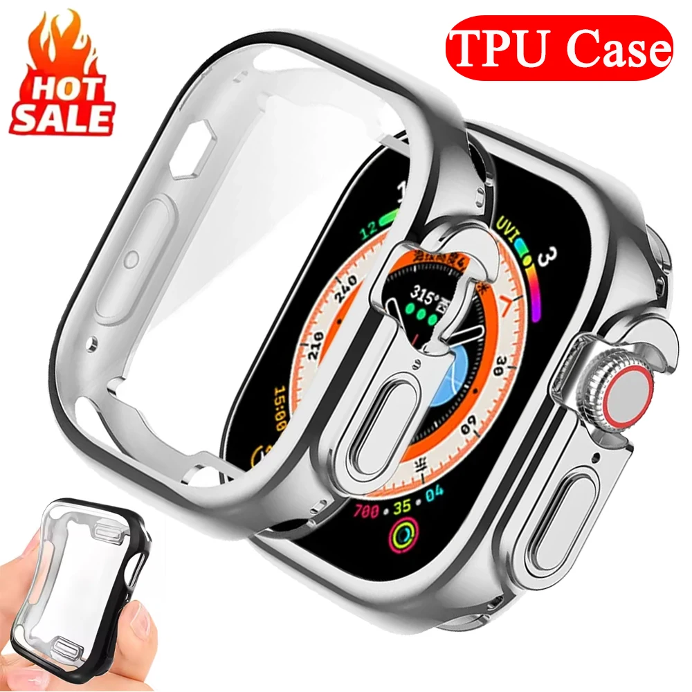 Displayschutzfolie, weiches TPU-Gehäuse für Apple Watch Ultra 3, 2, 49 mm, 45 mm, 41 mm, 40 mm, 44 mm, 42 mm, 46 mm, vollständige Abdeckung, iWatch 11 109, 8, 7 SE 6 5 Image