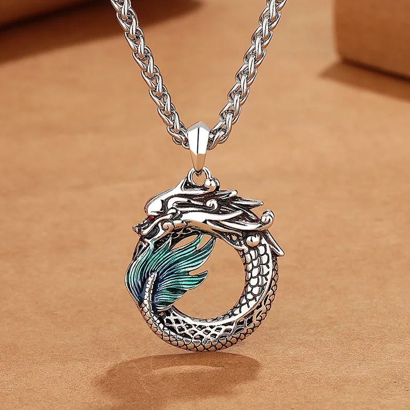 Nuova collana in argento sterling 925 con catena a forma di drago per uomo donna, collane a catena con clavicola, regalo di gioielli per feste di nozze