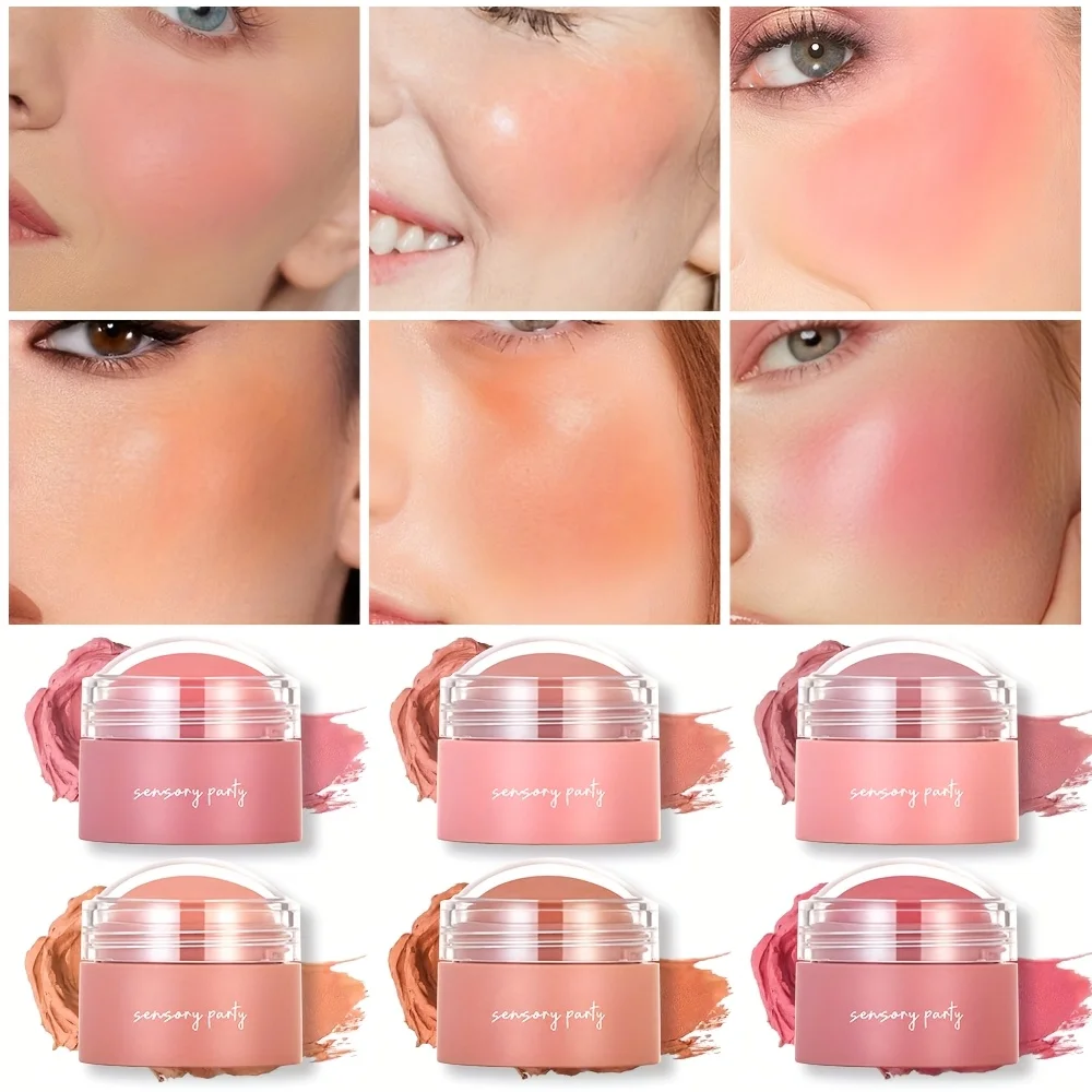 6-farbige wasserfeste Rouge-Creme – langanhaltendes Mehrzweck-Make-up für Frauen Image