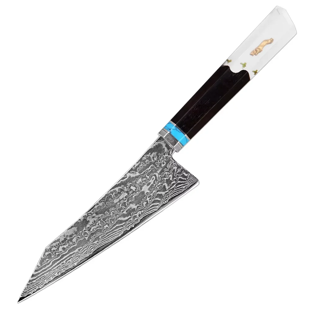 Damaskus 5-Zoll-Allzweckmesser, japanisches Küchenmesser aus Damaststahl, professionelles Schneiden von Obst, Schnitzen, Koch-Schälmesser Image