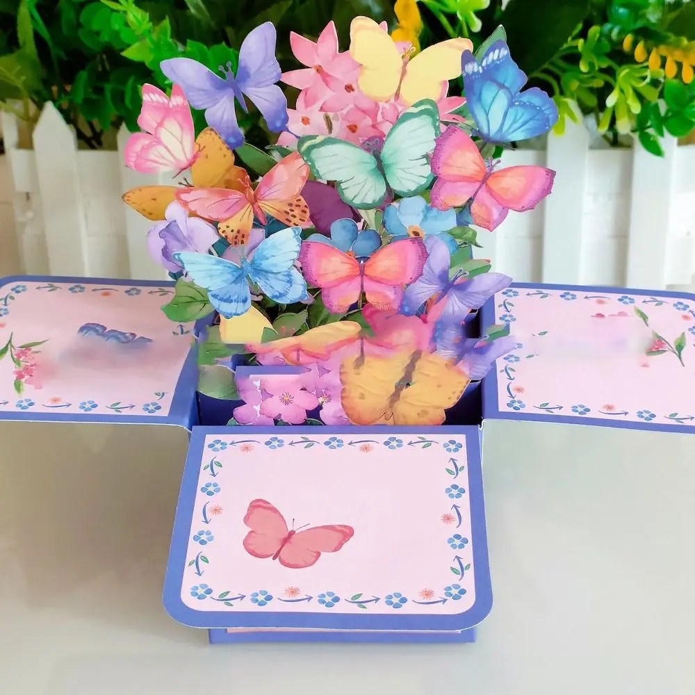 Hochzeits gruß karte Jubiläum tropische Blüte 3d Pop-up Blumenstrauß Papier Blumen Gänseblümchen/Nelke Rose/Lilie/Sonnenblume/Tulpe Image