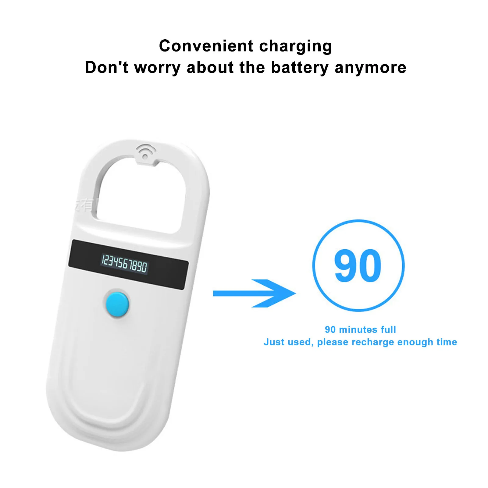 Tier Tag Reader tragbare 134,2 kHz Datensätze Daten speicherung Tier Chip Scanner für Haustier Vieh Wildtiere 5v Image