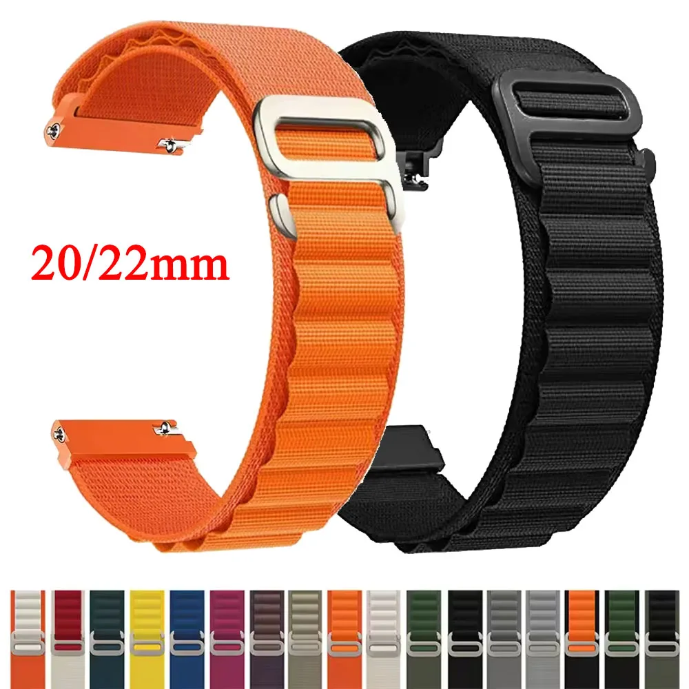 20/22mm Sport Nylon Loop Strap Für Galaxy Uhr 7 6 5 4 44/40mm Armband für Xiaomi Uhr S4/Huawei GT5 GT4/Amazfit Band Correa Image