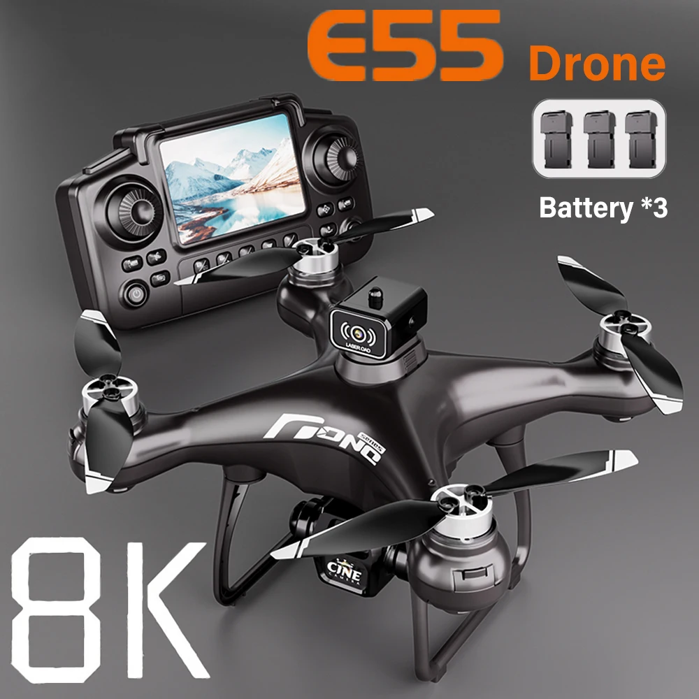 Xiaomi E55 Drohne 8K HD Dual-Kamera GPS-Positionierung Optischer Fluss Hindernisvermeidung Bürstenloser Motor 3-Batterie Vier-Achsen-Drohne