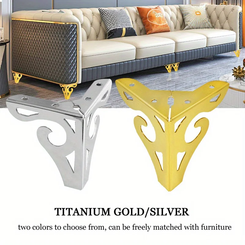 12 cm modernes Design, ausgehöhlte Möbel, Sofabeine, verchromter Metallmöbel-Stil, Tisch, Couchtisch, Schrank, TV-Hocker, Sofabeine Image