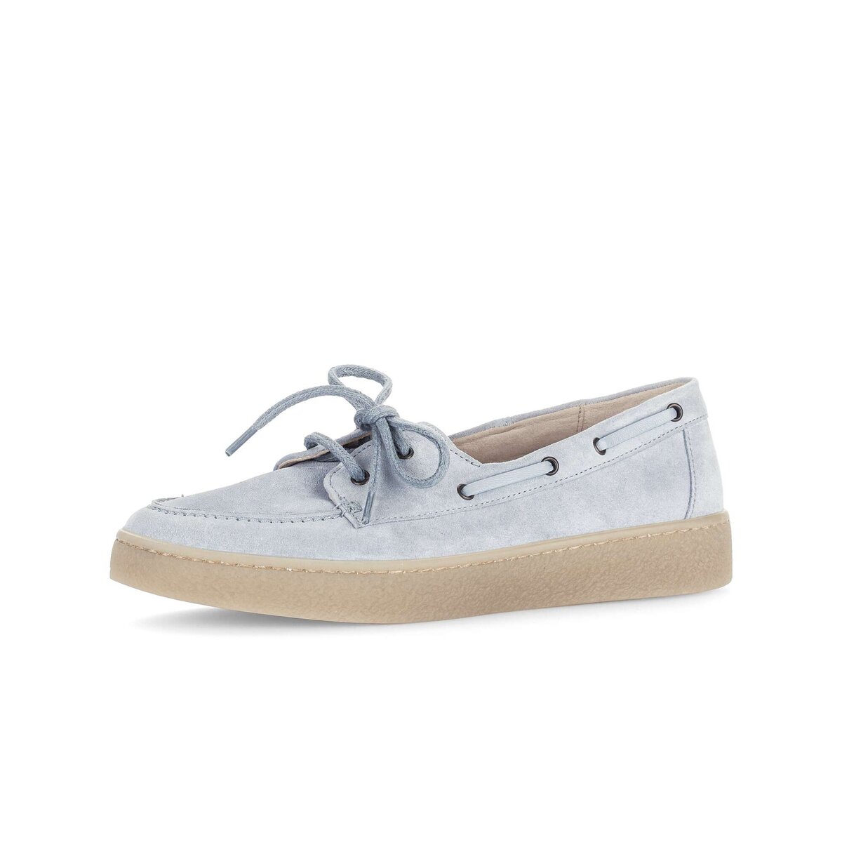 Mokassin GABOR "Mokassin Materialmix Leder", Damen, Gr. 42,5, blau, Schuhe Mokassin