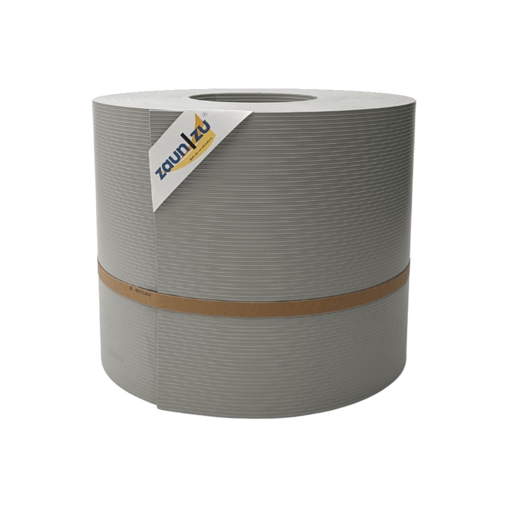 zaun|zu® Sichtschutz Rille Maxi Rolle für Doppelstabmatten 24cm hoch Steingrau 50m Image