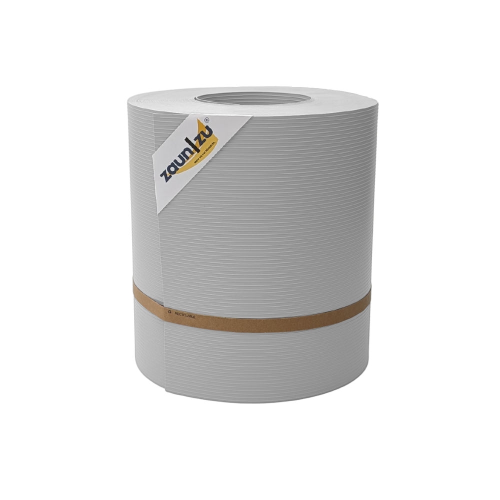 zaun|zu® Sichtschutz Rille Maxi Rolle für Doppelstabmatten 24cm hoch Lichtgrau 26m Image