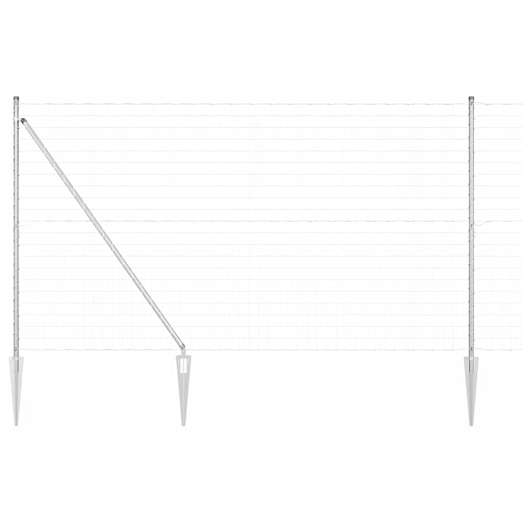 vidaXL Zaun mit Pfosten Silber 1,5 x 10 m Stahl Image